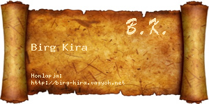 Birg Kira névjegykártya